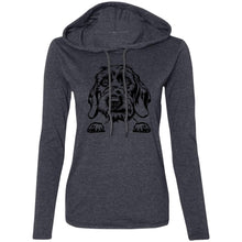 Load image into Gallery viewer, Ladies T-Shirt Weight Hoodie, Wirehaired Doxie. Multi Colors. Shipping Included