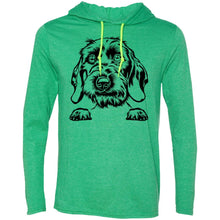 Load image into Gallery viewer, Men's T-Shirt Weight Hoodie with Wirehaired Doxie Graphic - Shipping Included