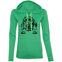 Load image into Gallery viewer, Ladies T-Shirt Weight Hoodie, Wirehaired Doxie. Multi Colors. Shipping Included