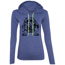 Load image into Gallery viewer, Ladies T-Shirt Weight Hoodie, Wirehaired Doxie. Multi Colors. Shipping Included