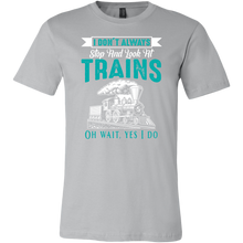 Load image into Gallery viewer, I Dont Always Stop And Look at Trains Mens T-Shirt, Multiple Colors, Extended Sizes, Shipping Included