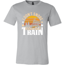 Load image into Gallery viewer, I Don't Snore I Dream I'm a Train Mens T-Shirt, Multiple Colors, Extended Sizes, Shipping Included