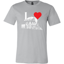 Load image into Gallery viewer, I Heart Trains Mens T Shirt, Multiple Colors, Extended Sizes, Shipping Included