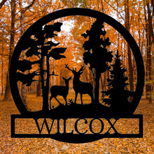 Load image into Gallery viewer, DEER IN THE WOODS - Steel Sign, Multiple Sizes and Colors Available