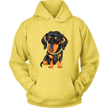 Load image into Gallery viewer, Vector Drawing Black & Tan Doxie - Toasty Hoodie, Multi Colors, Extended Sizes, Free Shipping