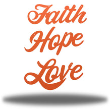 Load image into Gallery viewer, Inspiration Bundle: Faith Hope Love, Laser Cut Steel Text Signs, Multi Sizes & Colors