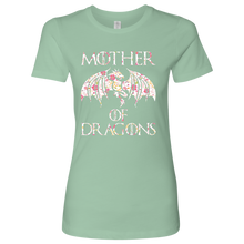 Load image into Gallery viewer, Mother of Dragons, Full Floral Graphic Woman's Boyfriend Crew Shirt, Multi Colors, Extended Sizes, Free Shipping