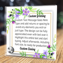 Load image into Gallery viewer, Personalize Your Thoughts & Emotions with Our Luxury Violet Frame Gift Set: Glass Message Card and Stunning Pendant - Shipping Included