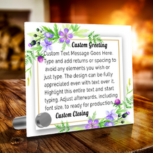 Load image into Gallery viewer, Personalize Your Thoughts & Emotions with Our Luxury Violet Frame Gift Set: Glass Message Card and Stunning Pendant - Shipping Included