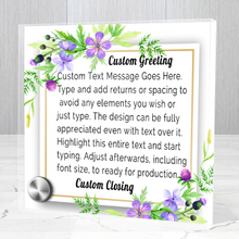 Load image into Gallery viewer, Personalize Your Thoughts & Emotions with Our Luxury Violet Frame Gift Set: Glass Message Card and Stunning Pendant - Shipping Included