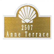 Load image into Gallery viewer, Seashell Address Sign, Laser Cut Steel Plaque for a Coastal Look - Multi Sizes and Colors
