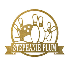 Load image into Gallery viewer, Bowling Name Monogram Sign, Precision Laser Cut, Multi Sizes & Colors