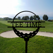 Load image into Gallery viewer, Golf Ball Yard Garden Stake Monogram or Street Address Numbers Steel Sign for Duffer Garden