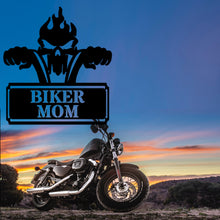 Load image into Gallery viewer, FLAMING SKULL MOTORCYCLE Monogram - Steel Sign, Multiple Sizes and Colors Available