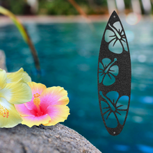 Load image into Gallery viewer, Tropical Hibiscus Surf Board Stock Wall Art, Multiple Colors and Sizes