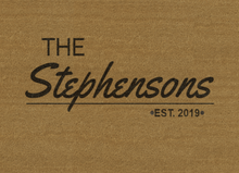 Load image into Gallery viewer, Full Family Name & Est Date Personalized Door Mat - Great Gift For New Homeowners -- Multiple Sizes