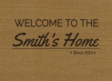 Load image into Gallery viewer, Full Family Name & Est Date Personalized Door Mat - Great Gift For New Homeowners -- Multiple Sizes