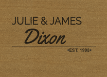 Load image into Gallery viewer, Full Family Name & Est Date Personalized Door Mat - Great Gift For New Homeowners -- Multiple Sizes