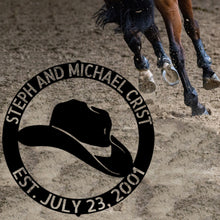 Load image into Gallery viewer, STYLIZED COWBOY HAT Monogram - Steel Sign, Multiple Sizes and Colors Available