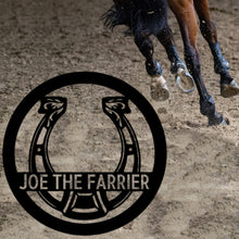 Load image into Gallery viewer, FANCY DETAILED HORSESHOE Monogram - Steel Sign, Multiple Sizes and Colors Available