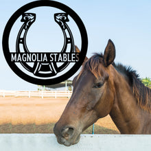 Load image into Gallery viewer, FANCY DETAILED HORSESHOE Monogram - Steel Sign, Multiple Sizes and Colors Available