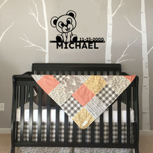 Load image into Gallery viewer, Sweet Smiling Teddy Monogram - Steel Sign, Multi Sizes & Colors, Baby Infant Shower Gift Monogram