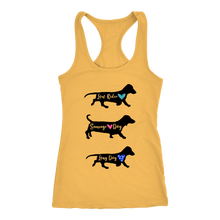 Load image into Gallery viewer, Doxie By Any Other Name Ladies Racerback Tank, Multi Colors - Free Shipping