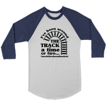 Load image into Gallery viewer, I've Been Around The Track, 3/4 Raglan Sleeve Unisex Shirt, Multiple Colors, Shipping Included