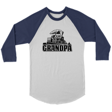 Load image into Gallery viewer, Grandpa Train Locomotive, 3/4 Raglan Sleeve Unisex Shirt, Multiple Colors, Shipping Included
