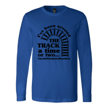Load image into Gallery viewer, Been Around The Track Unisex Long Sleeve T-Shirt Extended Sizes Available Shipping Included