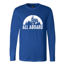 Load image into Gallery viewer, All Aboard (Train) - Unisex Long Sleeve T-Shirt, Extended Size, Shipping Included