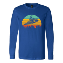Load image into Gallery viewer, Retro Sunset Vintage Train - Unisex Long Sleeve T-Shirt, Multi Colors, Extended Sizes, Shipping Included