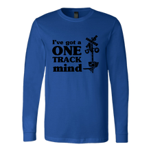 Load image into Gallery viewer, One Track Mind - Unisex Long Sleeve T-Shirt, Extended Sizes, Shipping Included