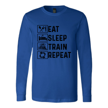 Load image into Gallery viewer, Eat Sleep Unisex Long Sleeve T-Shirt Extended Sizes Available Shipping Included