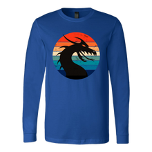 Load image into Gallery viewer, Retro Dragon Profile Unisex Long Sleeve T-Shirt, Extended Sizes Available, Free Shipping