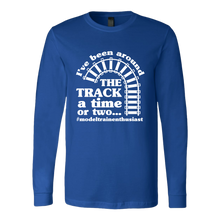 Load image into Gallery viewer, Been Around The Track Unisex Long Sleeve T-Shirt Extended Sizes Available Shipping Included