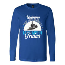 Load image into Gallery viewer, Talk About Trains Unisex Long Sleeve T-Shirt Extended Sizes Available Shipping Included