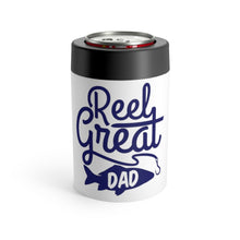 Load image into Gallery viewer, Can Holder Koozie REEL GREAT DAD Fishing Multiple Colors Shipping Included