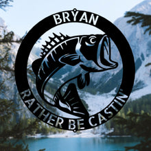 Load image into Gallery viewer, BASS Fishing Monogram - Steel Sign, Multiple Sizes and Colors Available