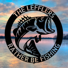 Load image into Gallery viewer, BASS Fishing Monogram - Steel Sign, Multiple Sizes and Colors Available