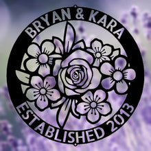 Load image into Gallery viewer, FLORAL RING Monogram - Steel Sign, Multiple Colors and Sizes Available