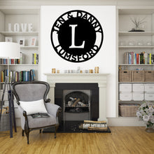 Load image into Gallery viewer, BOLD INITIAL Family Name - Steel Sign, Multiple Sizes and Colors Available