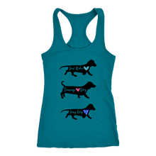 Load image into Gallery viewer, Doxie By Any Other Name Ladies Racerback Tank, Multi Colors - Free Shipping