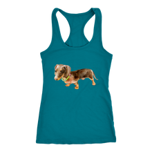 Load image into Gallery viewer, Dachshund Flower Collar Ladies Racerback Tank Multi Colors Free Shipping
