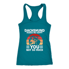 Load image into Gallery viewer, Dachshund Makes Me Happy Ladies Racerback Tank Multi Colors Free Shipping