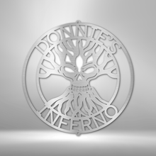 Load image into Gallery viewer, Cool Spooky Skull Tree of Doom Monogram - Steel Sign, Multi Sizes & Colors, Biker Motorcycle Man Cave