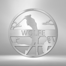 Load image into Gallery viewer, Lady Golfer Monogram, Customized Text, Multi Sizes & Colors, Perfect Gift for Female Golf Lover