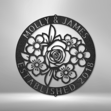 Load image into Gallery viewer, FLORAL RING Monogram - Steel Sign, Multiple Colors and Sizes Available