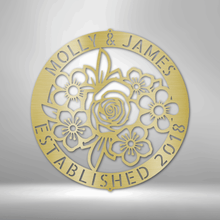 Load image into Gallery viewer, FLORAL RING Monogram - Steel Sign, Multiple Colors and Sizes Available