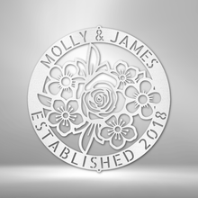 Load image into Gallery viewer, FLORAL RING Monogram - Steel Sign, Multiple Colors and Sizes Available